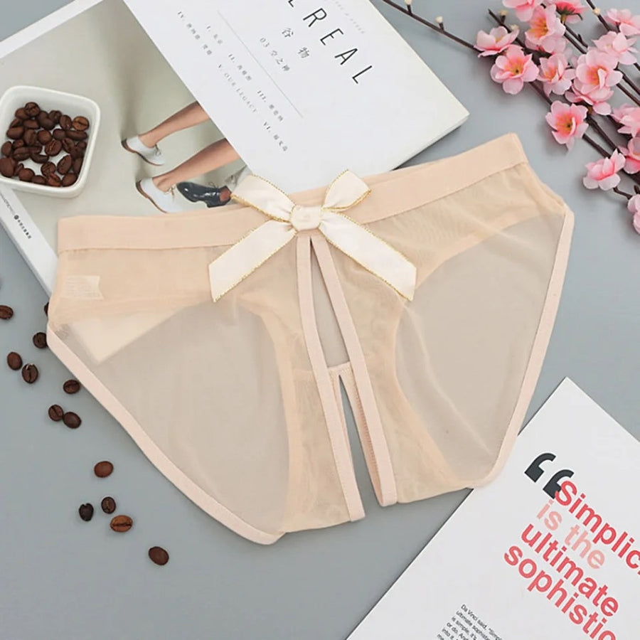 Tan open lips panties